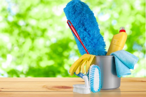 Local cleaning service preparing a flat in N4 for final inspection