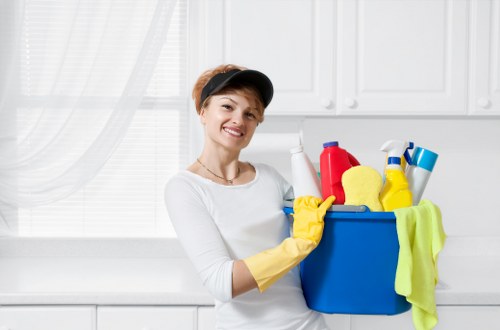 Commercial cleaning team servicing an office space in N4